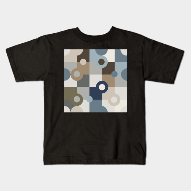 Woodland Circles Retro Vintage Abstract Pattern Kids T-Shirt by NattyDesigns